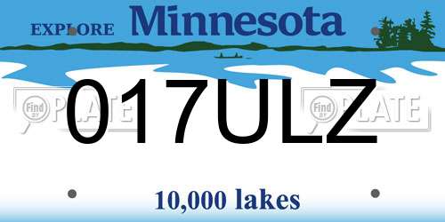 017ULZ Minnesota License Plate