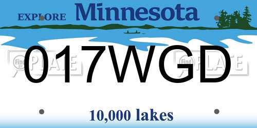 017WGD Minnesota License Plate