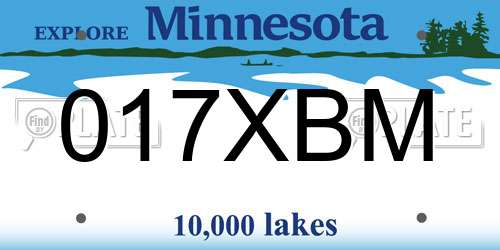 017XBM Minnesota License Plate