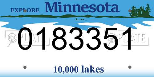 0183351 Minnesota License Plate