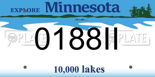 0188II Minnesota License Plate