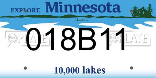 018B11 Minnesota License Plate