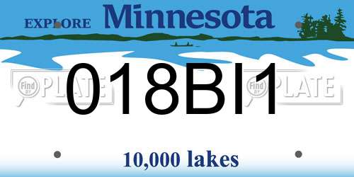 018BI1 Minnesota License Plate