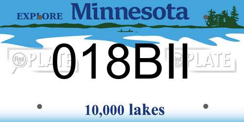018BII Minnesota License Plate