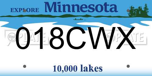 018CWX Minnesota License Plate