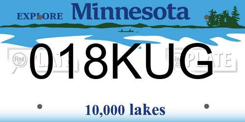 018KUG Minnesota License Plate