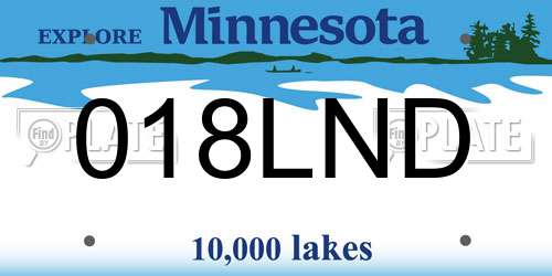 018LND Minnesota License Plate