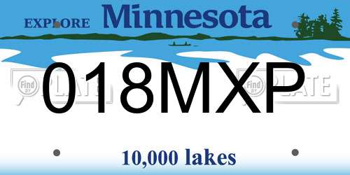 018MXP Minnesota License Plate