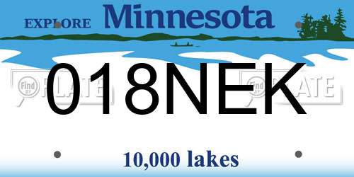 018NEK Minnesota License Plate