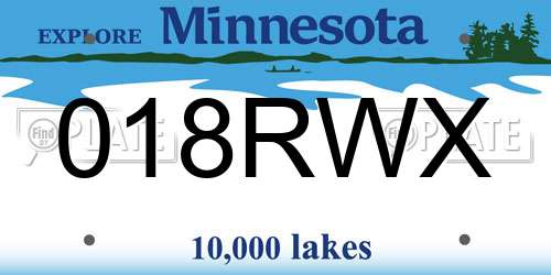 018RWX Minnesota License Plate