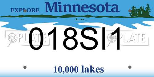 018SI1 Minnesota License Plate