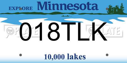 018TLK Minnesota License Plate
