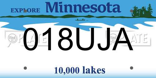 018UJA Minnesota License Plate