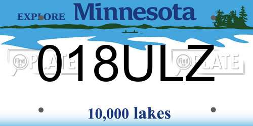 018ULZ Minnesota License Plate