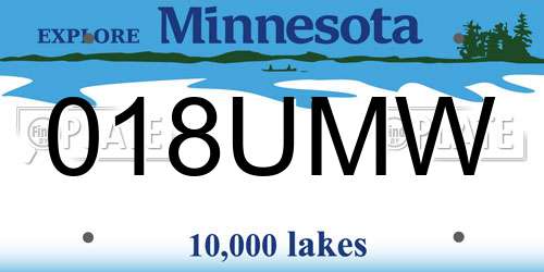018UMW Minnesota License Plate