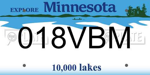 018VBM Minnesota License Plate