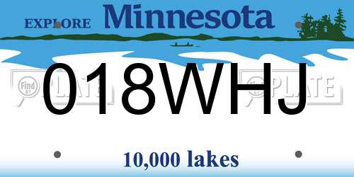 018WHJ Minnesota License Plate
