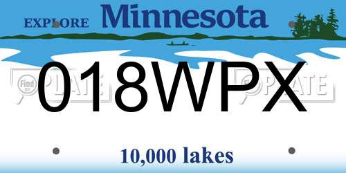018WPX Minnesota License Plate