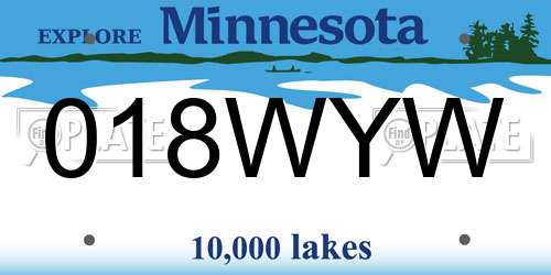 018WYW Minnesota License Plate