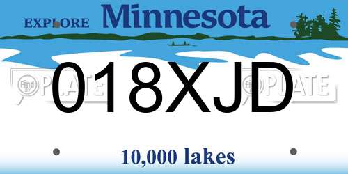 018XJD Minnesota License Plate