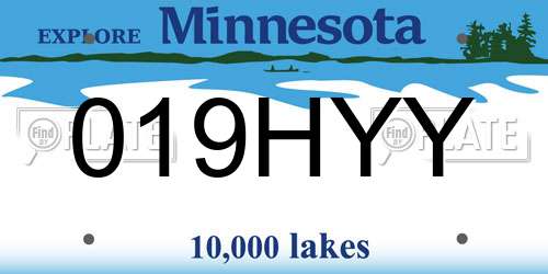 019HYY Minnesota License Plate