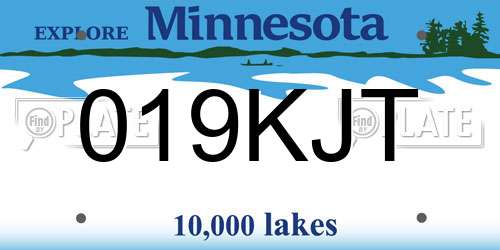 019KJT Minnesota License Plate