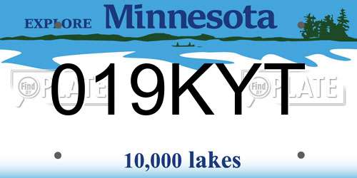 019KYT Minnesota License Plate