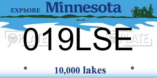 019LSE Minnesota License Plate