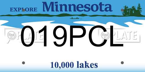 019PCL Minnesota License Plate