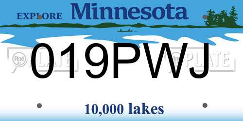 019PWJ Minnesota License Plate