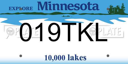 019TKL Minnesota License Plate