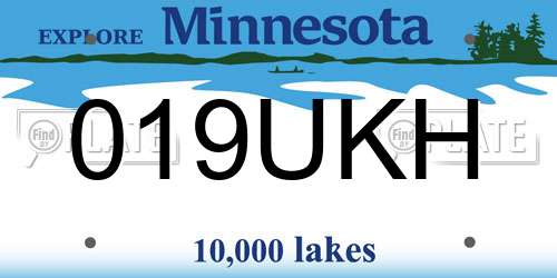 019UKH Minnesota License Plate