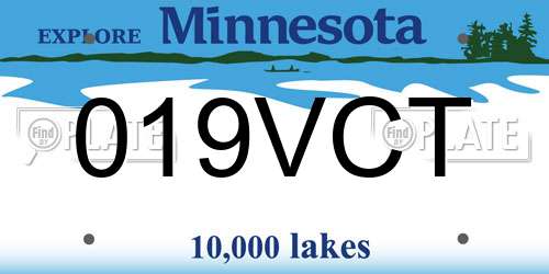 019VCT Minnesota License Plate