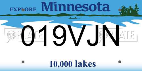 019VJN Minnesota License Plate
