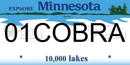 01COBRA Minnesota License Plate