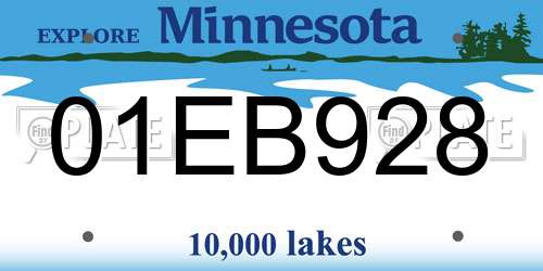 01EB928 Minnesota License Plate