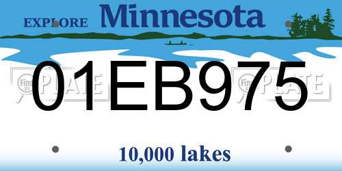 01EB975 Minnesota License Plate