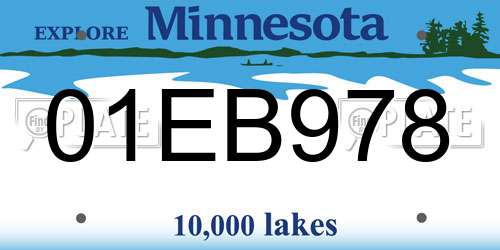 01EB978 Minnesota License Plate