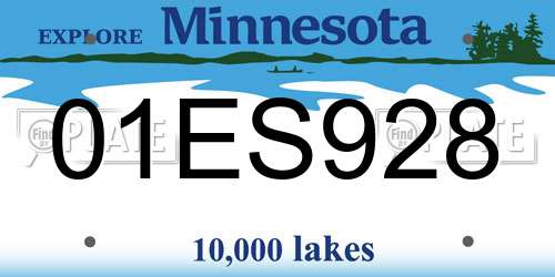 01ES928 Minnesota License Plate