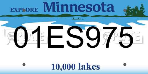 01ES975 Minnesota License Plate