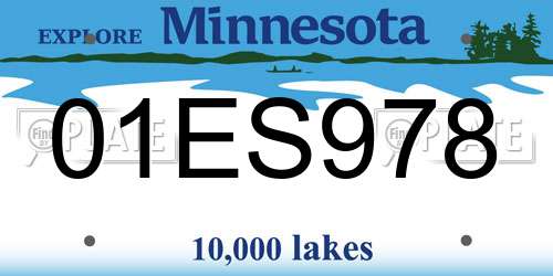 01ES978 Minnesota License Plate