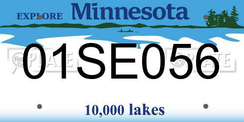 01SE056 Minnesota License Plate