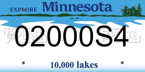 02000S4 Minnesota License Plate