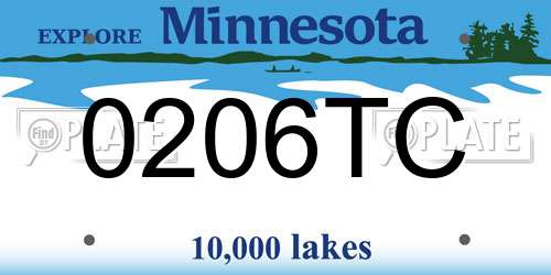 0206TC Minnesota License Plate