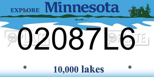 02087L6 Minnesota License Plate