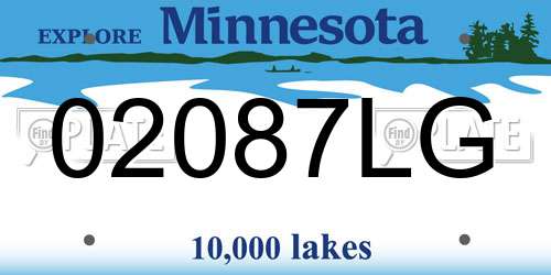 02087LG Minnesota License Plate