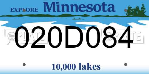 020D084 Minnesota License Plate