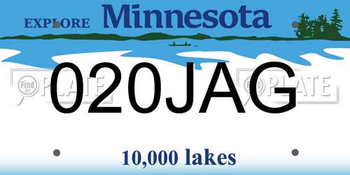 020JAG Minnesota License Plate