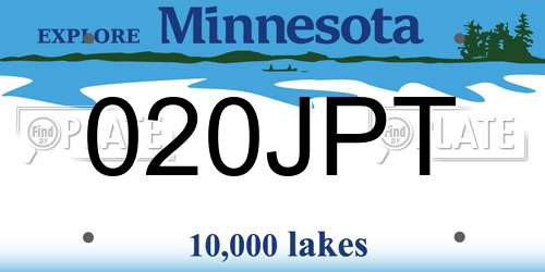 020JPT Minnesota License Plate