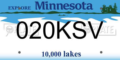 020KSV Minnesota License Plate